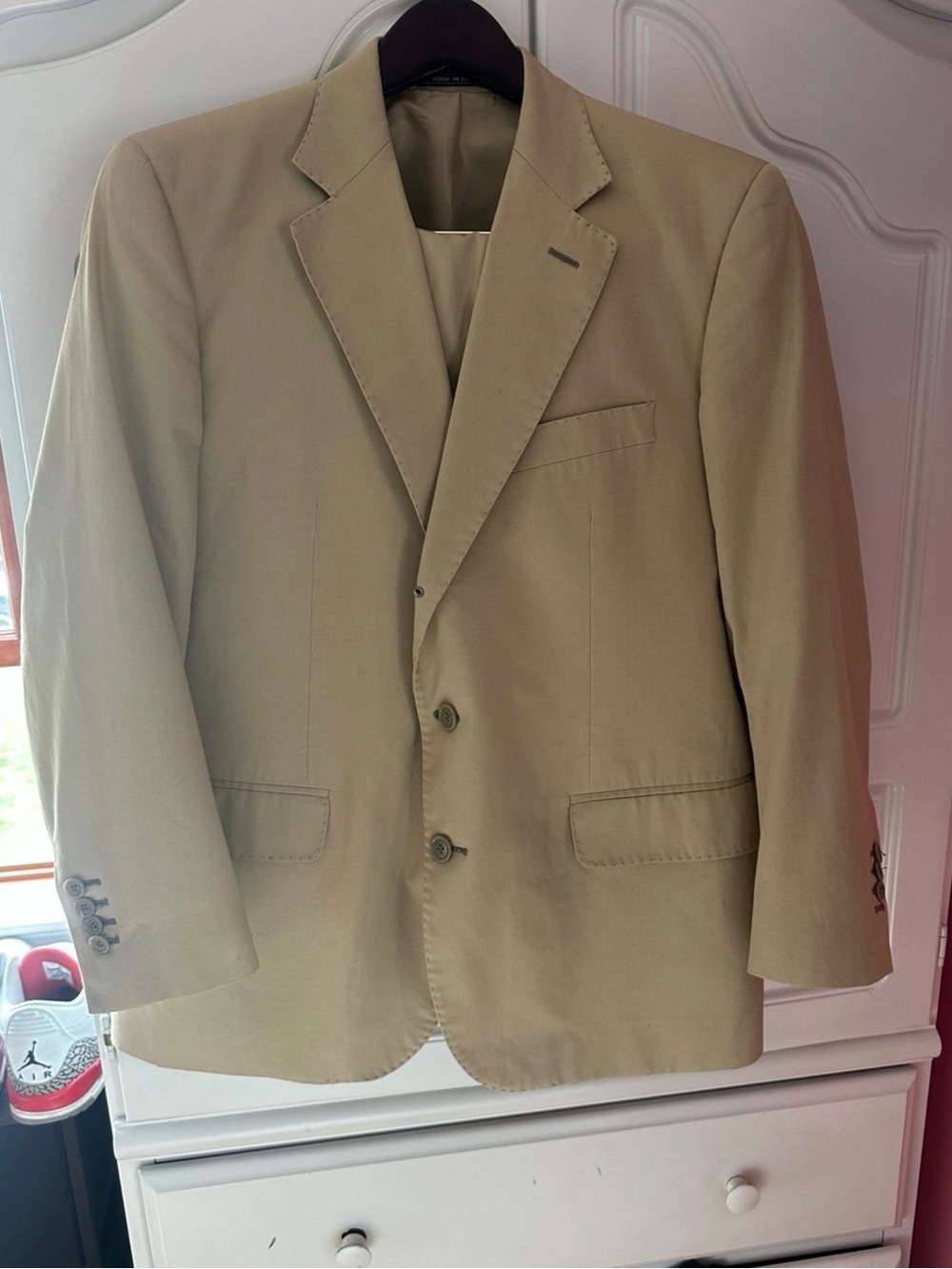 Men’s Italian Summer Suit and pants  – 100% Cotton – Size 40 Chest, 34 Waist